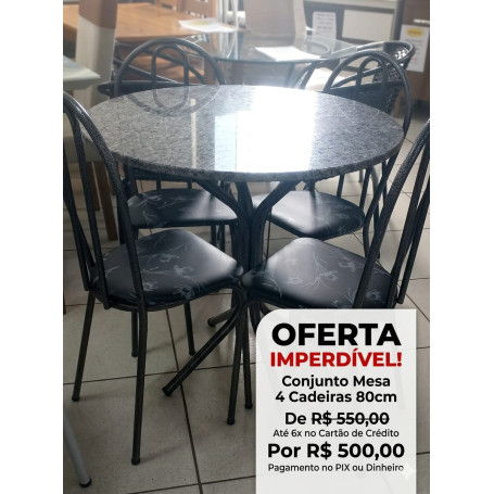 MESA 4 CADEIRAS 80 CM 