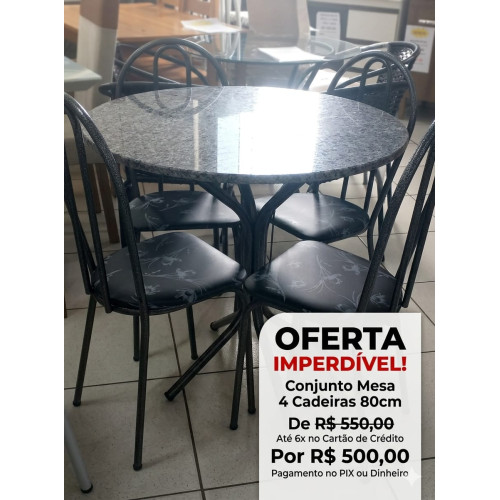 MESA 4 CADEIRAS 80 CM 