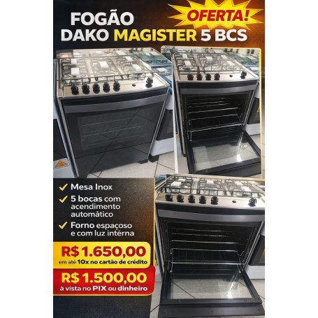 FOGÃO  DAKO MAGISTER 5 BOCAS