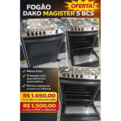 FOGÃO  DAKO MAGISTER 5 BOCAS