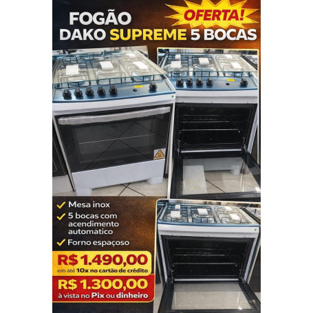 FOGÃO DAKO SUPREME 5 BOCAS