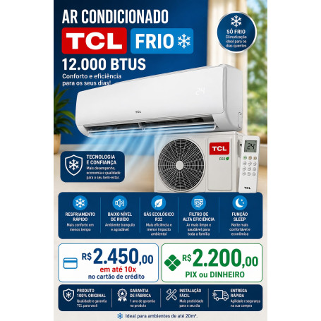 AR CONDICIONADO TCL 12.000  BTUS